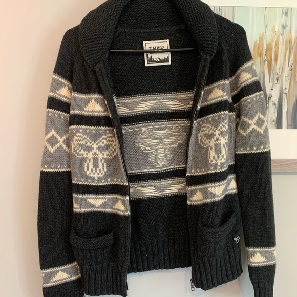 Aritzia TNA 100% Lambswool Dark Grey Sweater - Picture 2 of 4